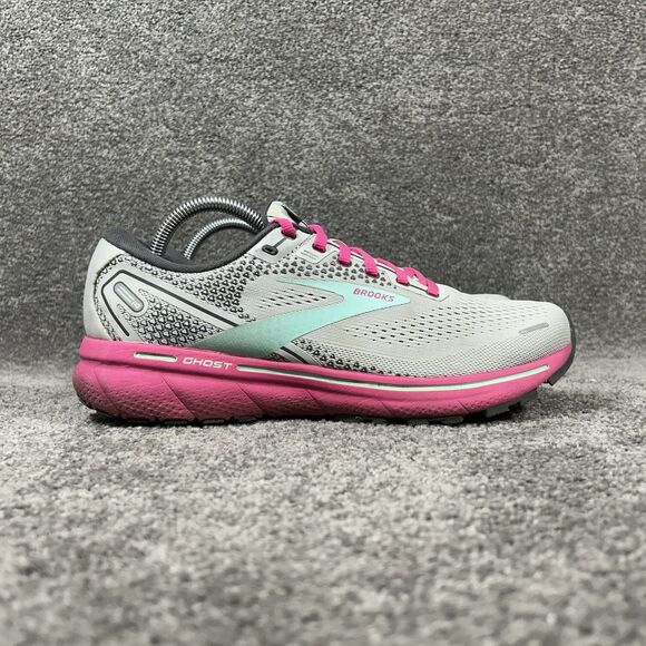 Brooks Ghost 14 1203561B024 Womens Size 11 Gray Pink Athletic Running Shoes Used - Picture 1 of 13